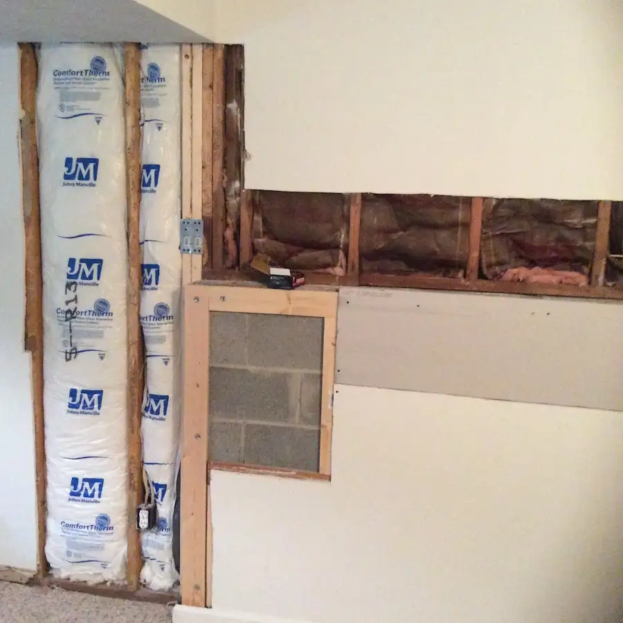 Wall insulation replacement during Structural Drying in Harvard